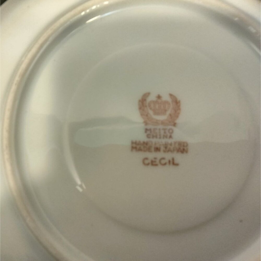 Meito China Cecil Saucer Blue Yellow Floral Vintage Distressed Japan Craft lot 3 - Picture 8 of 13